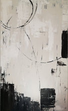Charger l&#39;image dans la galerie, Toile décoration abstraite noir et blanche avec un funambule
