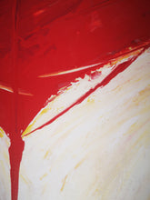 Charger l&#39;image dans la galerie, Toile abstraite blanche et rouge pour décoration murale
