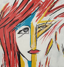 Charger l&#39;image dans la galerie, Zoom sur visage abstrait peint contemporain
